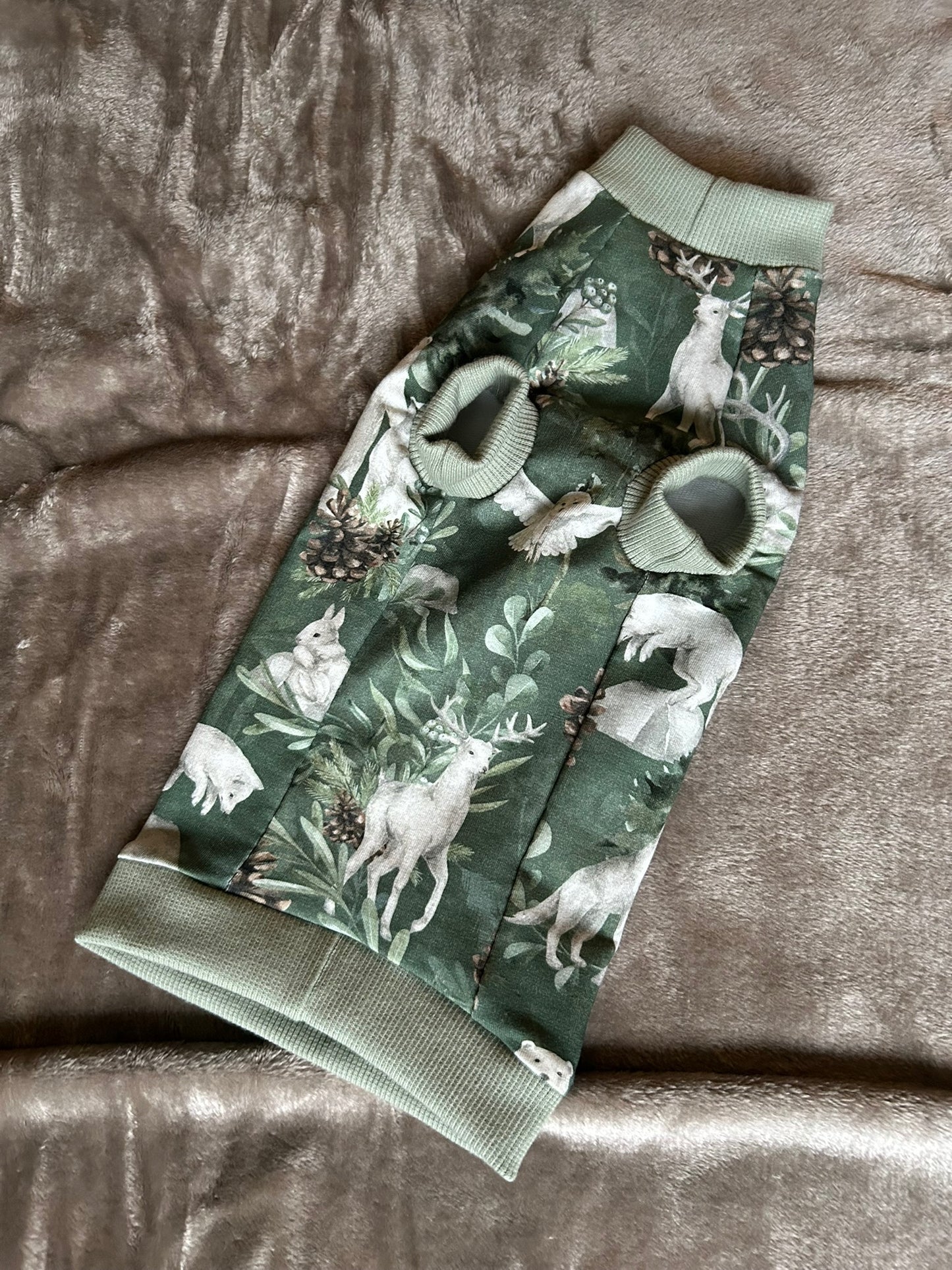 T-shirt, cat, sphynx, forest pattern, green