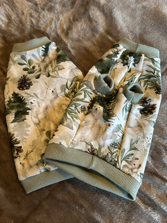 T-shirt, katt, sphynx, ljust skogsmönster, vit och grön