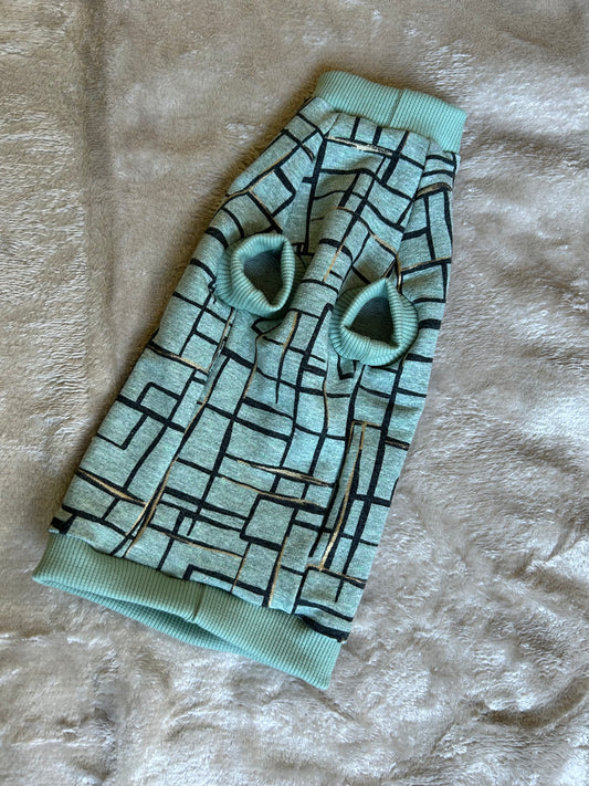 T-shirt, sphynx grön med gulddetaljer